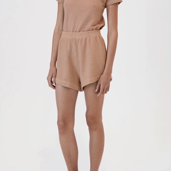 Olga Joan hemp ribbed tank and shorts in color Sepia - Picture 1 of 6